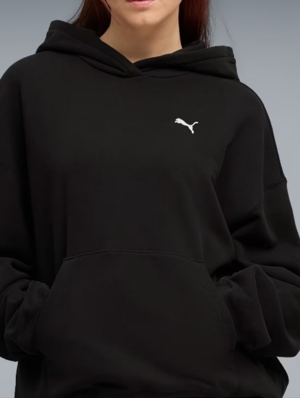 Puma Black Pullover Hoodie with White Logo